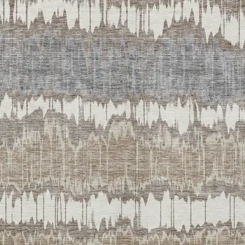 8' X 10' Taupe Brown And Ivory Striped Washable Indoor Outdoor Area Rug