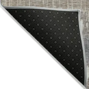 9' X 12' Taupe Brown And Ivory Striped Washable Indoor Outdoor Area Rug