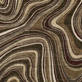 3' X 5' Brown And Ivory Abstract Washable Indoor Outdoor Area Rug