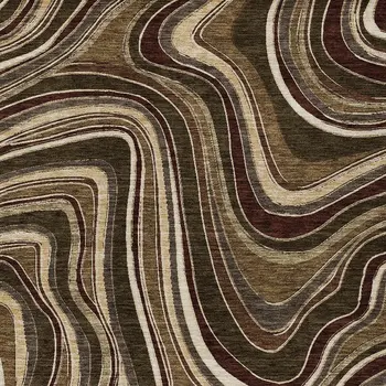 10' X 14' Brown And Ivory Abstract Washable Indoor Outdoor Area Rug