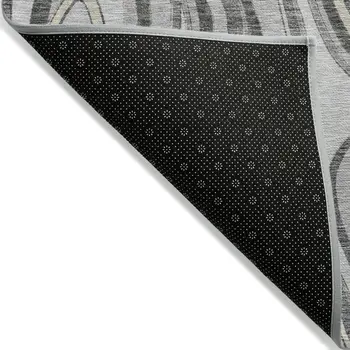 3' X 5' Gray Charcoal And Ivory Abstract Washable Indoor Outdoor Area Rug