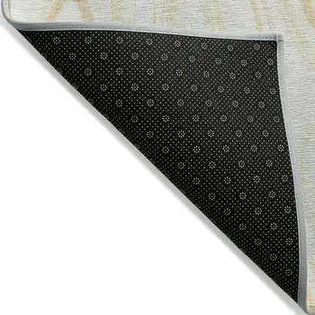 3' X 5' Ivory Beige And Tan Abstract Washable Indoor Outdoor Area Rug