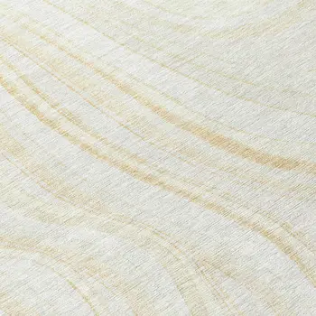 8' Ivory Beige And Tan Round Abstract Washable Indoor Outdoor Area Rug