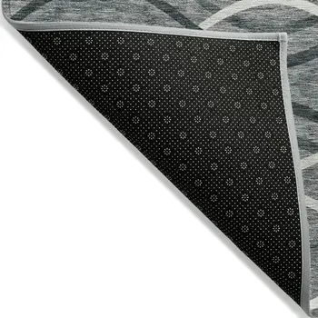 10' X 14' Gray Ivory And Charcoal Abstract Washable Indoor Outdoor Area Rug