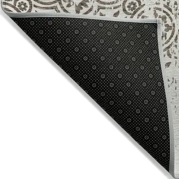 8' X 10' Chocolate And Ivory Medallion Washable Indoor Outdoor Area Rug
