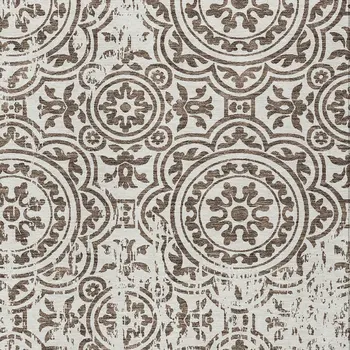 8' X 10' Chocolate And Ivory Medallion Washable Indoor Outdoor Area Rug