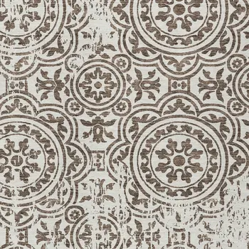 9' X 12' Chocolate And Ivory Medallion Washable Indoor Outdoor Area Rug