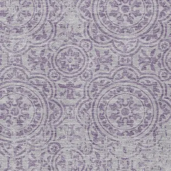 8' X 10' Lavender And Lilac Medallion Washable Indoor Outdoor Area Rug