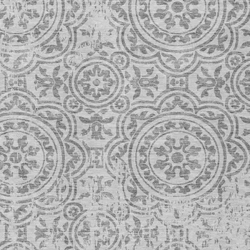 5' X 8' Silver And Gray Medallion Washable Indoor Outdoor Area Rug