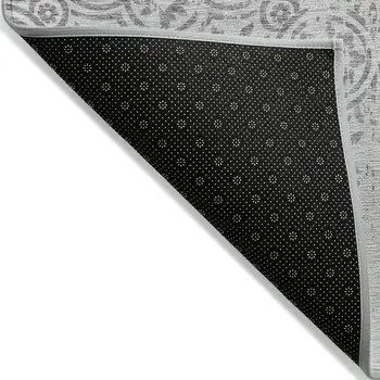 10' X 14' Silver And Gray Medallion Washable Indoor Outdoor Area Rug