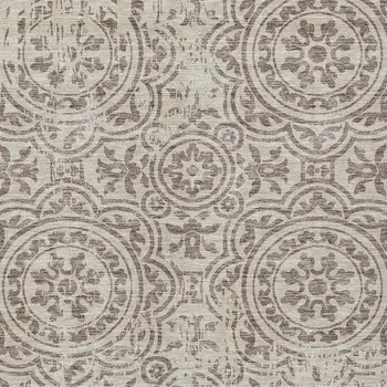 9' X 12' Taupe And Beige Medallion Washable Indoor Outdoor Area Rug