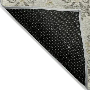 8' X 10' Beige Tan And Taupe Oriental Washable Indoor Outdoor Area Rug