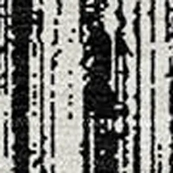 9' X 12' Black And Ivory Striped Washable Indoor Outdoor Area Rug