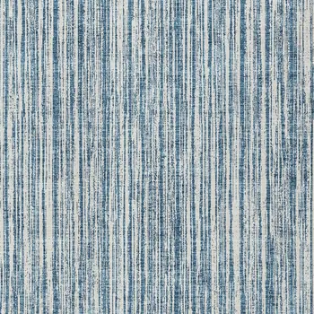 9' X 12' Blue And Ivory Striped Washable Indoor Outdoor Area Rug
