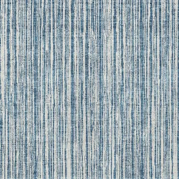 10' X 14' Blue And Ivory Striped Washable Indoor Outdoor Area Rug
