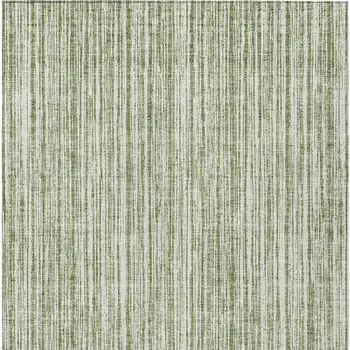 5' X 8' Green And Ivory Striped Washable Indoor Outdoor Area Rug