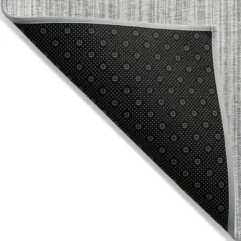 5' X 8' Gray And Silver Striped Washable Indoor Outdoor Area Rug