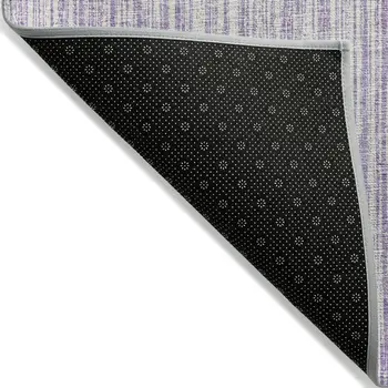 3' X 5' Lavender And Ivory Striped Washable Indoor Outdoor Area Rug