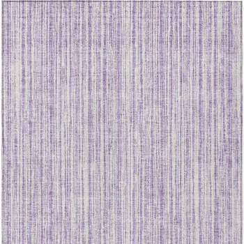 5' X 8' Lavender And Ivory Striped Washable Indoor Outdoor Area Rug