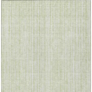 8' X 10' Mint Green And Ivory Striped Washable Indoor Outdoor Area Rug