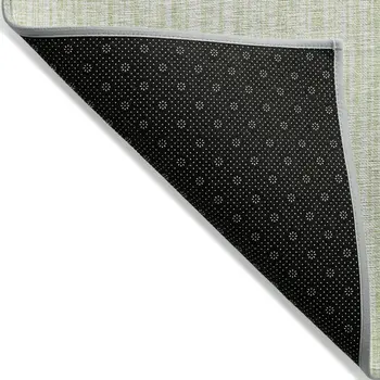 8' X 10' Mint Green And Ivory Striped Washable Indoor Outdoor Area Rug