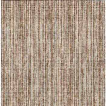 3' X 5' Orange And Beige Striped Washable Indoor Outdoor Area Rug