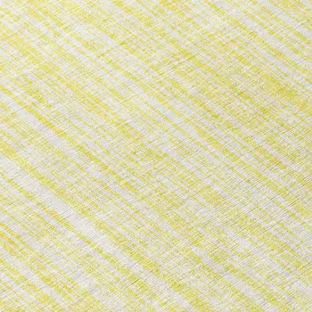 8' Yellow And Ivory Round Striped Washable Indoor Outdoor Area Rug