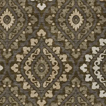10' X 14' Brown Taupe And Gray Floral Washable Indoor Outdoor Area Rug