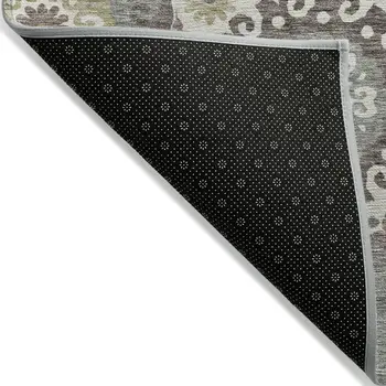 8' X 10' Beige Taupe And Brown Floral Medallion Washable Indoor Outdoor Area Rug
