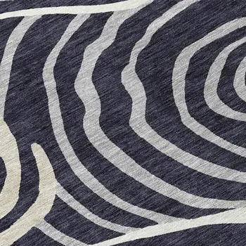 3' X 5' Black Charcoal And Gray Abstract Washable Indoor Outdoor Area Rug