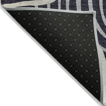10' X 14' Black Charcoal And Gray Abstract Washable Indoor Outdoor Area Rug