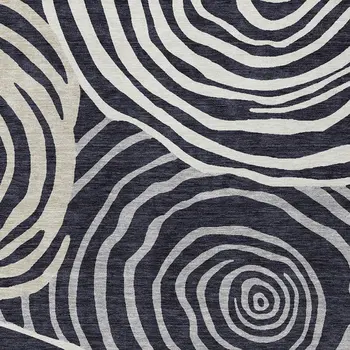 10' X 14' Black Charcoal And Gray Abstract Washable Indoor Outdoor Area Rug