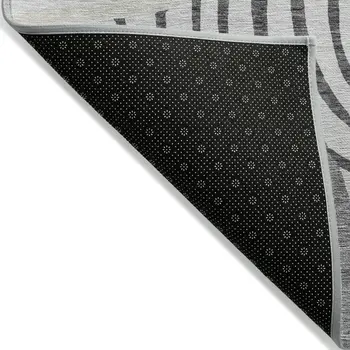 9' X 12' Gray Charcoal And Silver Abstract Washable Indoor Outdoor Area Rug
