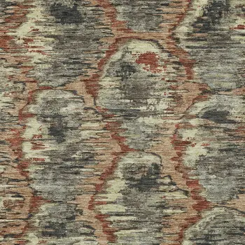 3' X 5' Copper Gray And Charcoal Abstract Washable Indoor Outdoor Area Rug