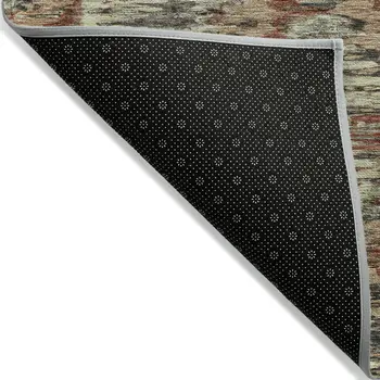 5' X 8' Copper Gray And Charcoal Abstract Washable Indoor Outdoor Area Rug