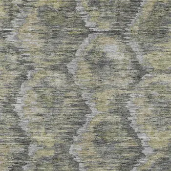 3' X 5' Gray Silver And Wheat Abstract Washable Indoor Outdoor Area Rug