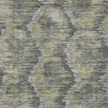 5' X 8' Gray Silver And Wheat Abstract Washable Indoor Outdoor Area Rug