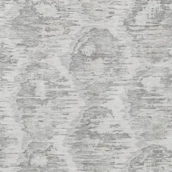 3' X 5' Ivory Silver And Taupe Abstract Washable Indoor Outdoor Area Rug