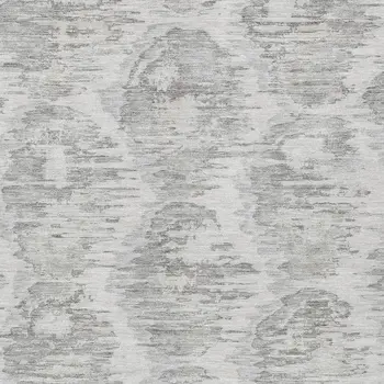 5' X 8' Ivory Silver And Taupe Abstract Washable Indoor Outdoor Area Rug