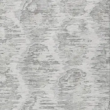 10' X 14' Ivory Silver And Taupe Abstract Washable Indoor Outdoor Area Rug