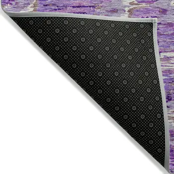 10' X 14' Lavender Purple And Ivory Abstract Washable Indoor Outdoor Area Rug