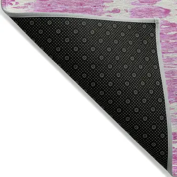 3' X 5' Pink Blush And Mauve Abstract Washable Indoor Outdoor Area Rug
