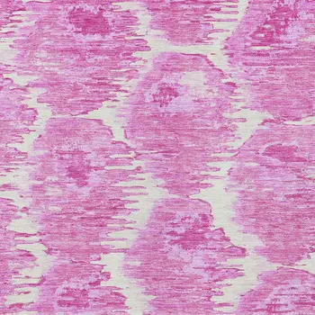 10' X 14' Pink Blush And Mauve Abstract Washable Indoor Outdoor Area Rug