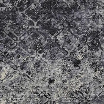 3' X 5' Black Gray And Silver Geometric Washable Indoor Outdoor Area Rug