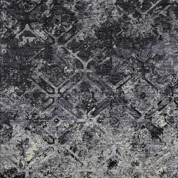 9' X 12' Black Gray And Silver Geometric Washable Indoor Outdoor Area Rug