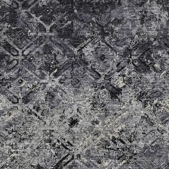 10' X 14' Black Gray And Silver Geometric Washable Indoor Outdoor Area Rug