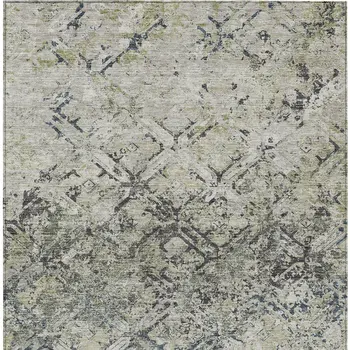 3' X 5' Silver Gray And Charcoal Geometric Washable Indoor Outdoor Area Rug