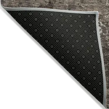 3' X 5' Brown And Ivory Floral Washable Indoor Outdoor Area Rug