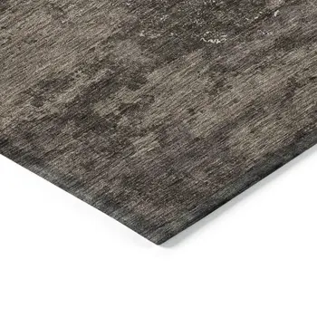 3' X 5' Brown And Ivory Floral Washable Indoor Outdoor Area Rug