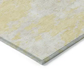 5' X 8' Gold Wheat And Beige Floral Washable Indoor Outdoor Area Rug